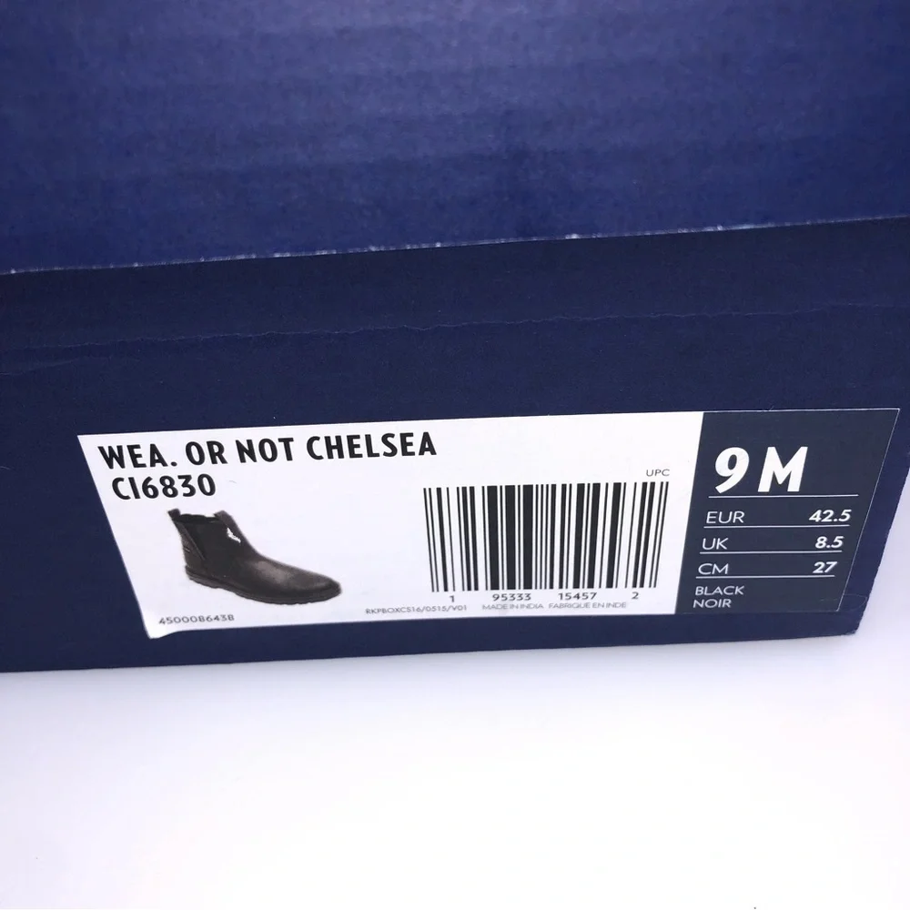 Rockport Weather or Not Chelsea Waterproof Black Leather Men's Boots Size 9M